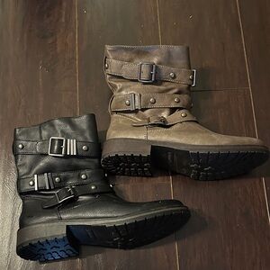 Material Girl Black and Brown Ankle Boots size 9 NEW